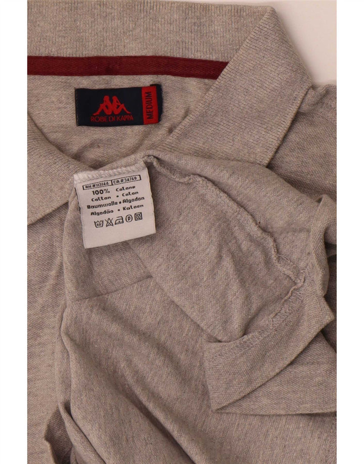 Polo Kappa Hombre De Algodón Moteado Gris Medio