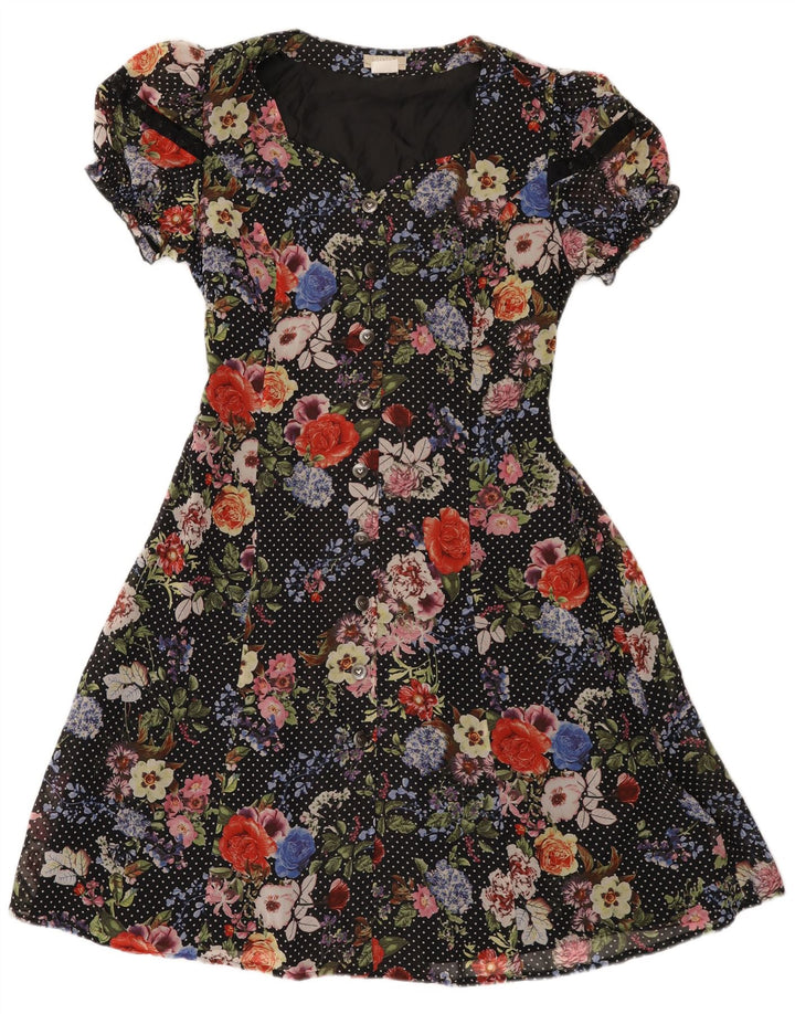Mona Vestido acampanado para mujer EU 42 Grande Poliéster floral multicolor