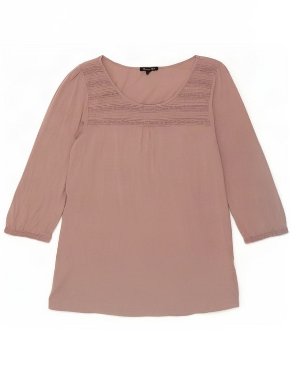 Massimo Dutti Top Mujer Manga 3/4 UK 42 Medium Rosa