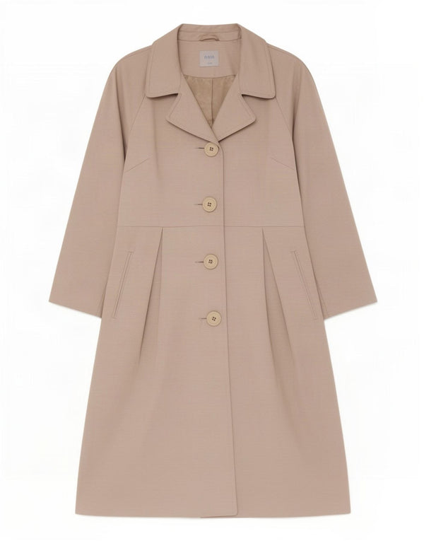 Zara Mujer Abrigo Manga 3/4 UK 42 Algodón Beige Medio