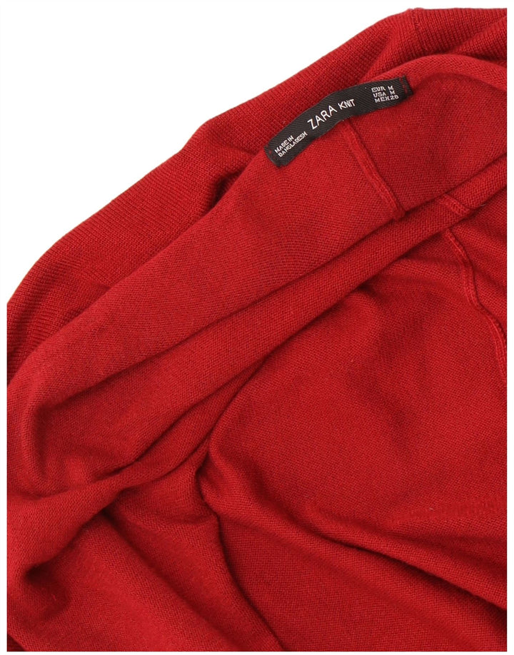 Zara Mujer Poncho Cardigan Suéter UK 14 Medium Granate
