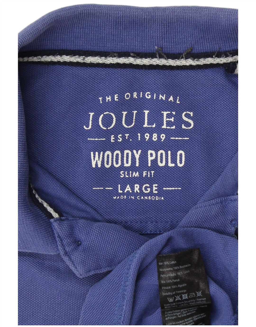 JOULES Polo Slim Fit Hombre Algodón Azul Grande