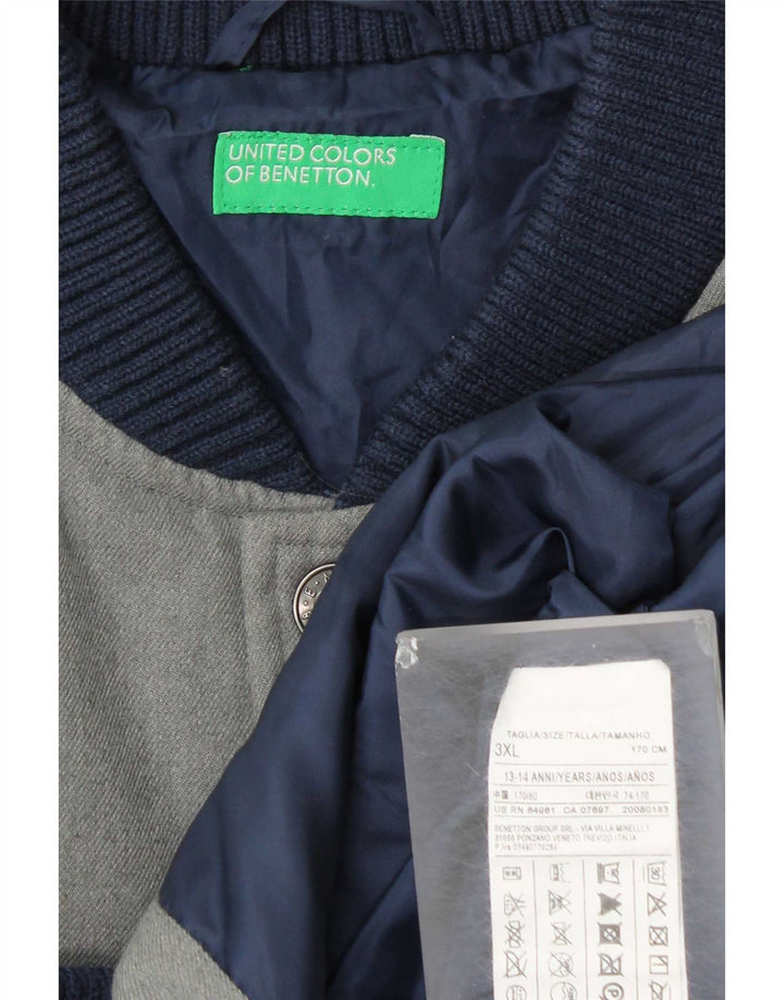 Benetton Chaqueta Universitaria Estampada Para Niño 13-14 Años 3XL Gris Poliéster