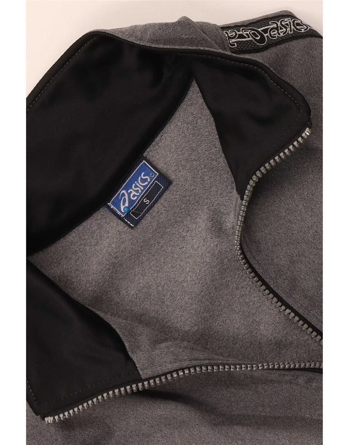 Asics Mens Graphic Chándal Top Chaqueta Pequeño Gris