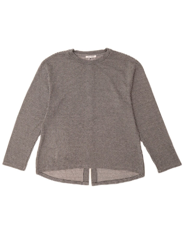 Zara Mujer Blusa De Manga Larga Top UK 42 Medium Black Check