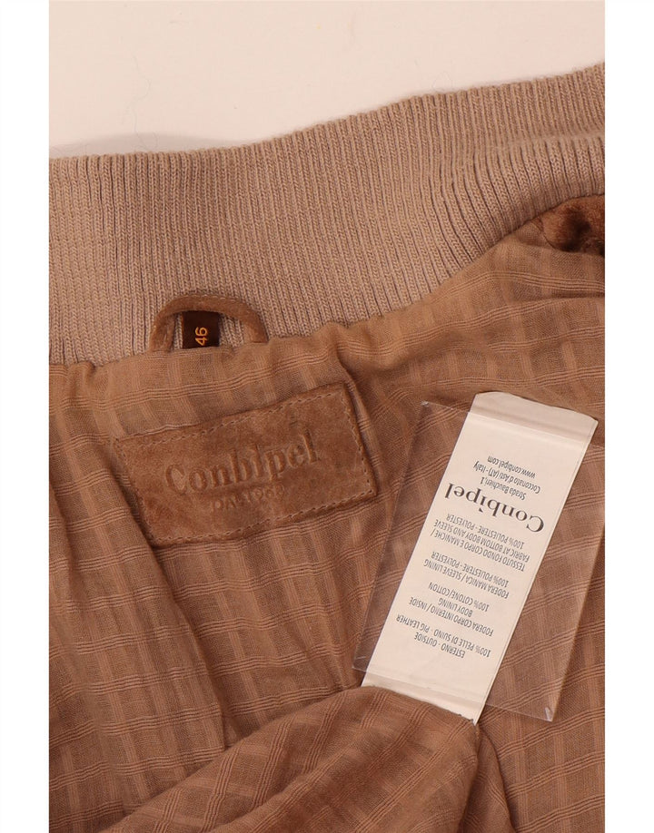 Conbipel Chaqueta bomber de ante para mujer IT 46 Cuero beige grande