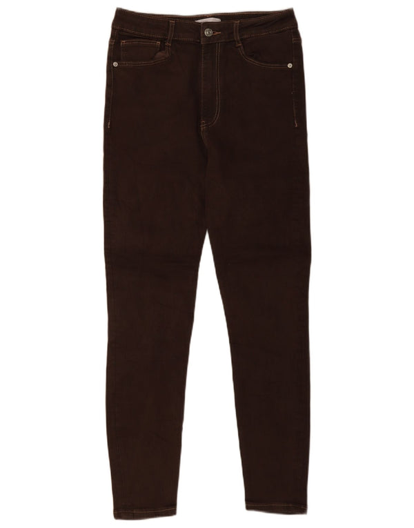 Zara Vaqueros pitillo para mujer EU 42 Large W32 L27 Algodón marrón