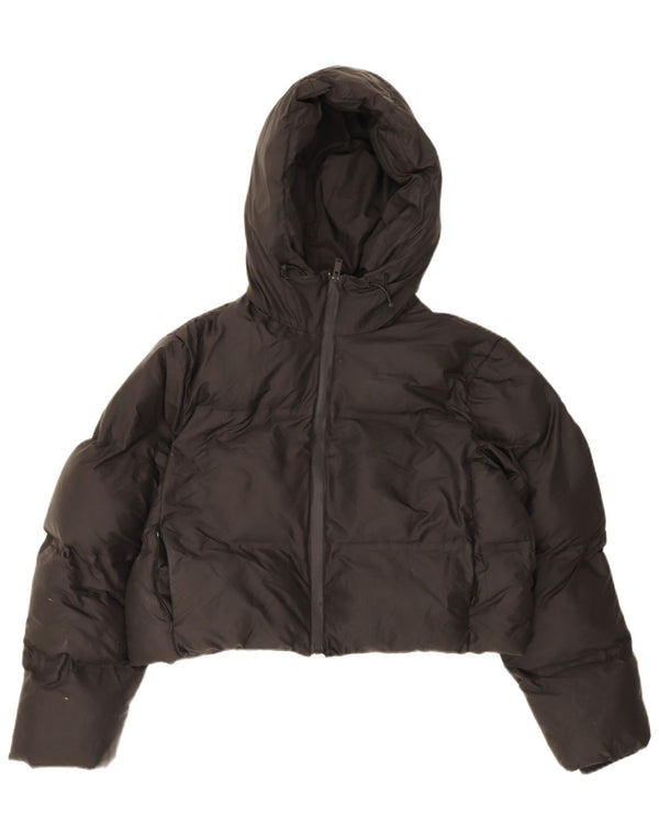 Zara Chaqueta Acolchada Extragrande Con Capucha Para Mujer UK 10 Small Poliéster Negro
