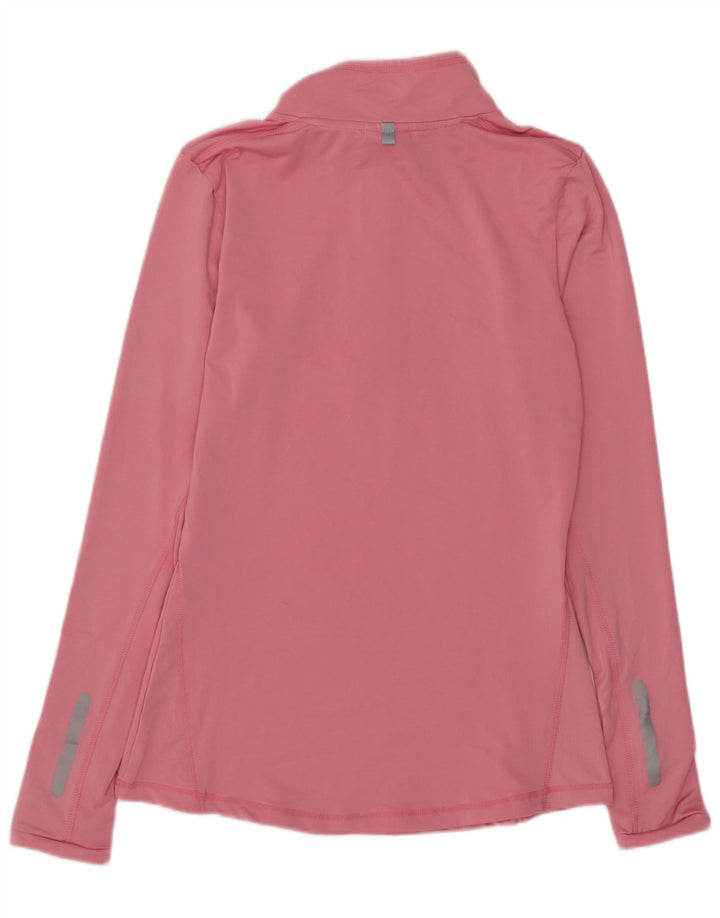 Ellesse Mujer Zip Neck Top Manga Larga UK 42 Poliéster Rosa Medio