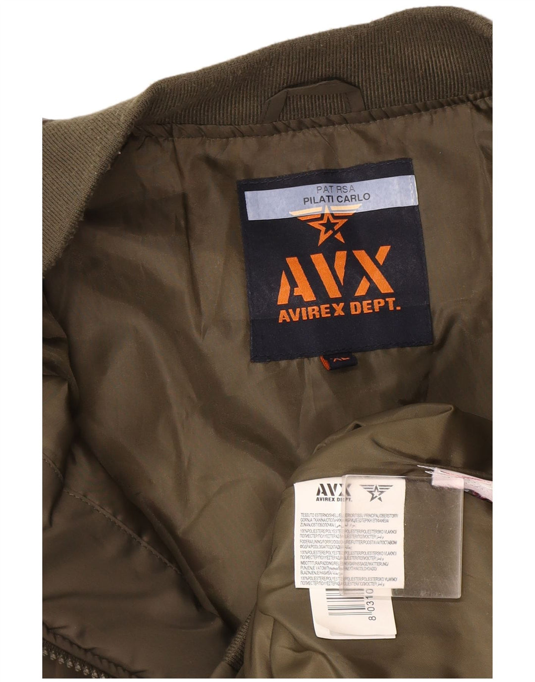 Avirex Chaqueta Bomber para Hombre UK 42 XL Caqui Poliéster