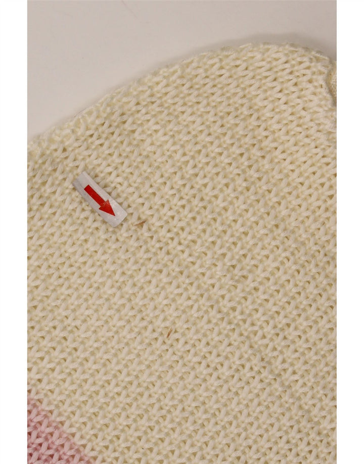 Vintage mujer barco cuello jersey suéter Reino Unido 14 grande de rayas blancas