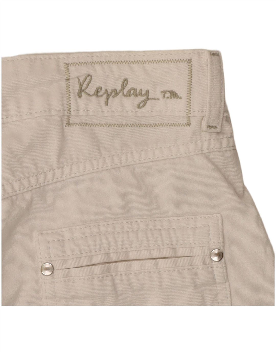 Pantalones cortos casuales para mujer Replay W30 Medium White