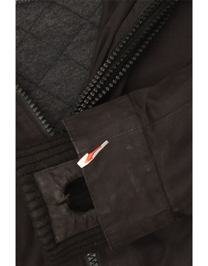 Superdry Chaqueta cortavientos con capucha The Windbomber para mujer, talla 44, talla M, color negro