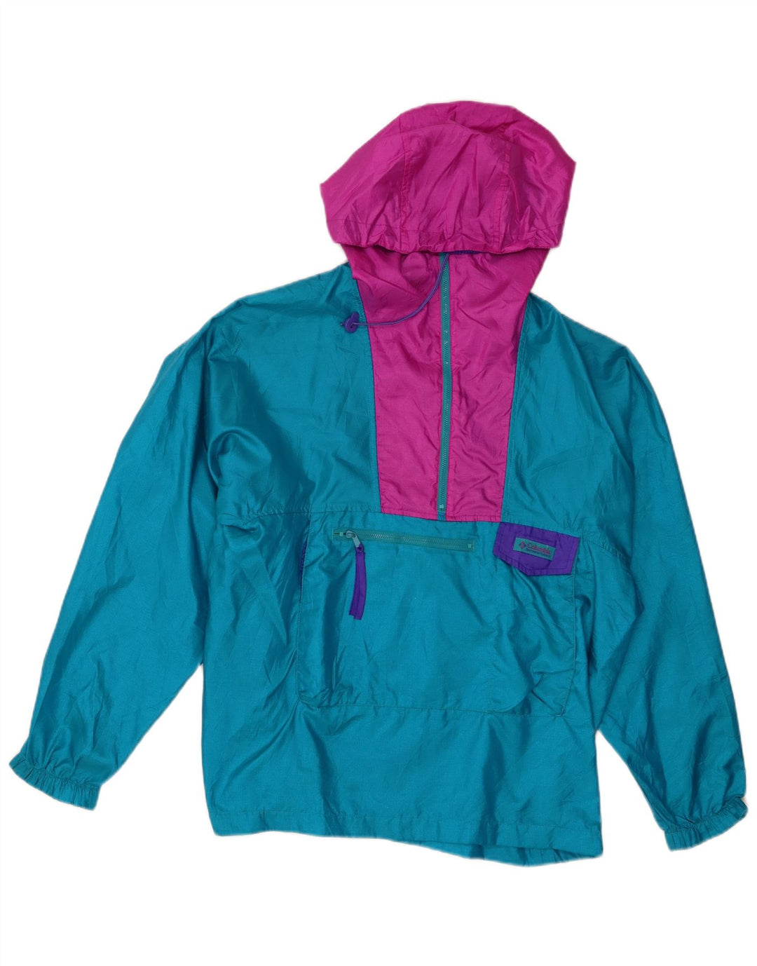 COLUMBIA Chaqueta anorak extragrande para mujer Reino Unido 40 Grande Turquesa Colorblock