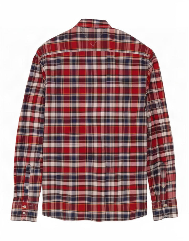 Camisa Tommy Hilfiger Custom Fit de algodón a cuadros rojos medianos para hombre
