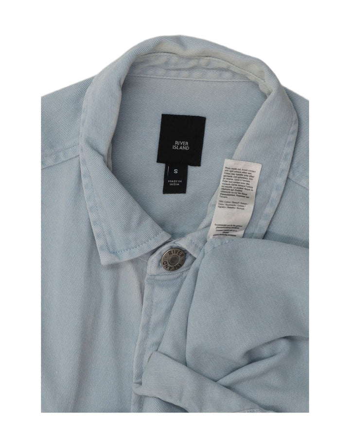 RIVER ISLAND Camisa vaquera para hombre Algodón azul pequeño