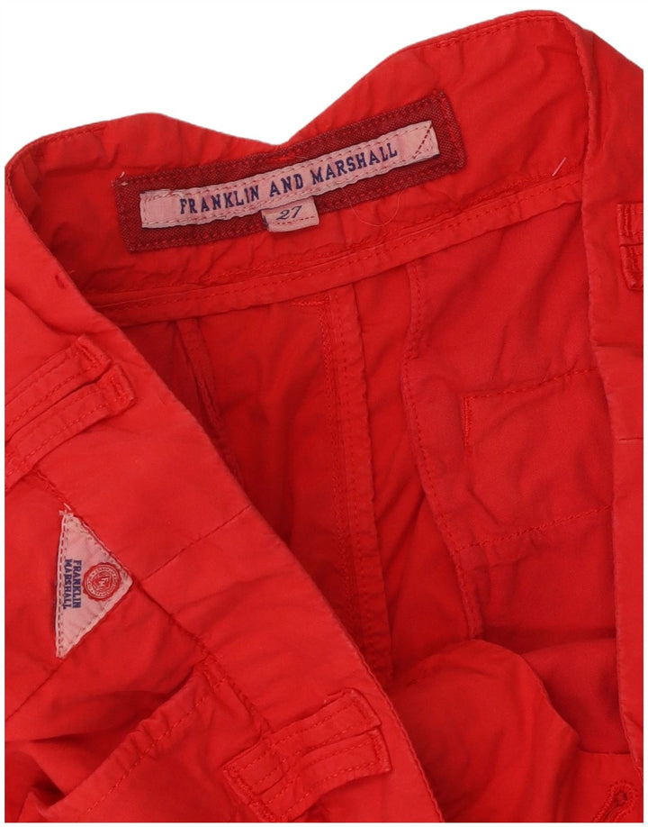 Franklin & Marshall - Pantalones cortos casuales para mujer W27 pequeño rojo