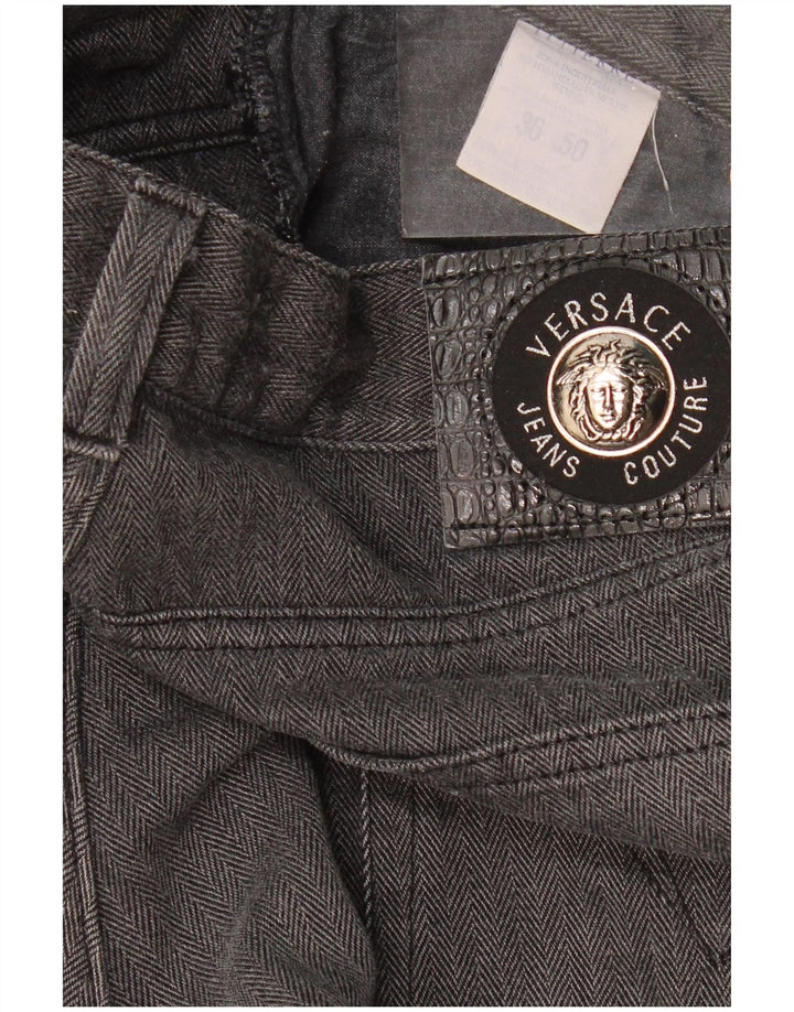 VERSACE Hombre Vaqueros Rectos W36 L30 Gris Espiga