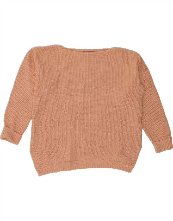 MARKS & SPENCER Womens Boat Neck Jumper Sweater UK 14 Medium Pink Vintage Marks & Spencer and Second-Hand Marks & Spencer from Messina Hembry 