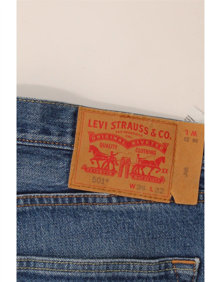Levi's Hombre 501 Vaqueros Rectos W36 L32 Algodón Azul