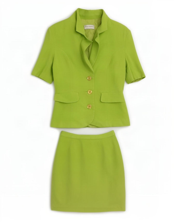 Swish Conjunto de falda de 2 piezas con 4 botones para mujer UK 8 Small W24 Verde