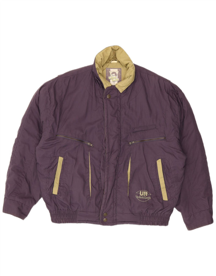 Umberto Rosetti Chaqueta acolchada para hombre UK 42 XL Poliéster morado