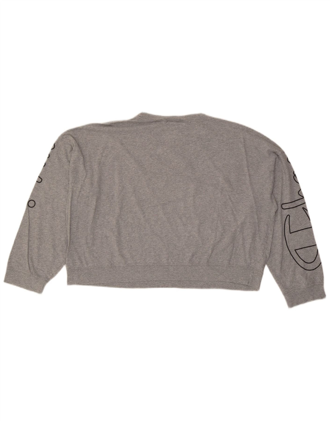 CHAMPION Sudadera extragrande con gráfico corto para mujer UK 6 XS Gris