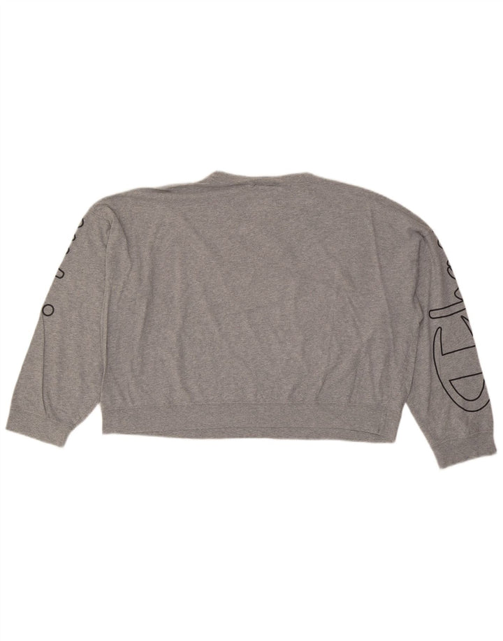 CHAMPION Sudadera extragrande con gráfico corto para mujer UK 6 XS Gris