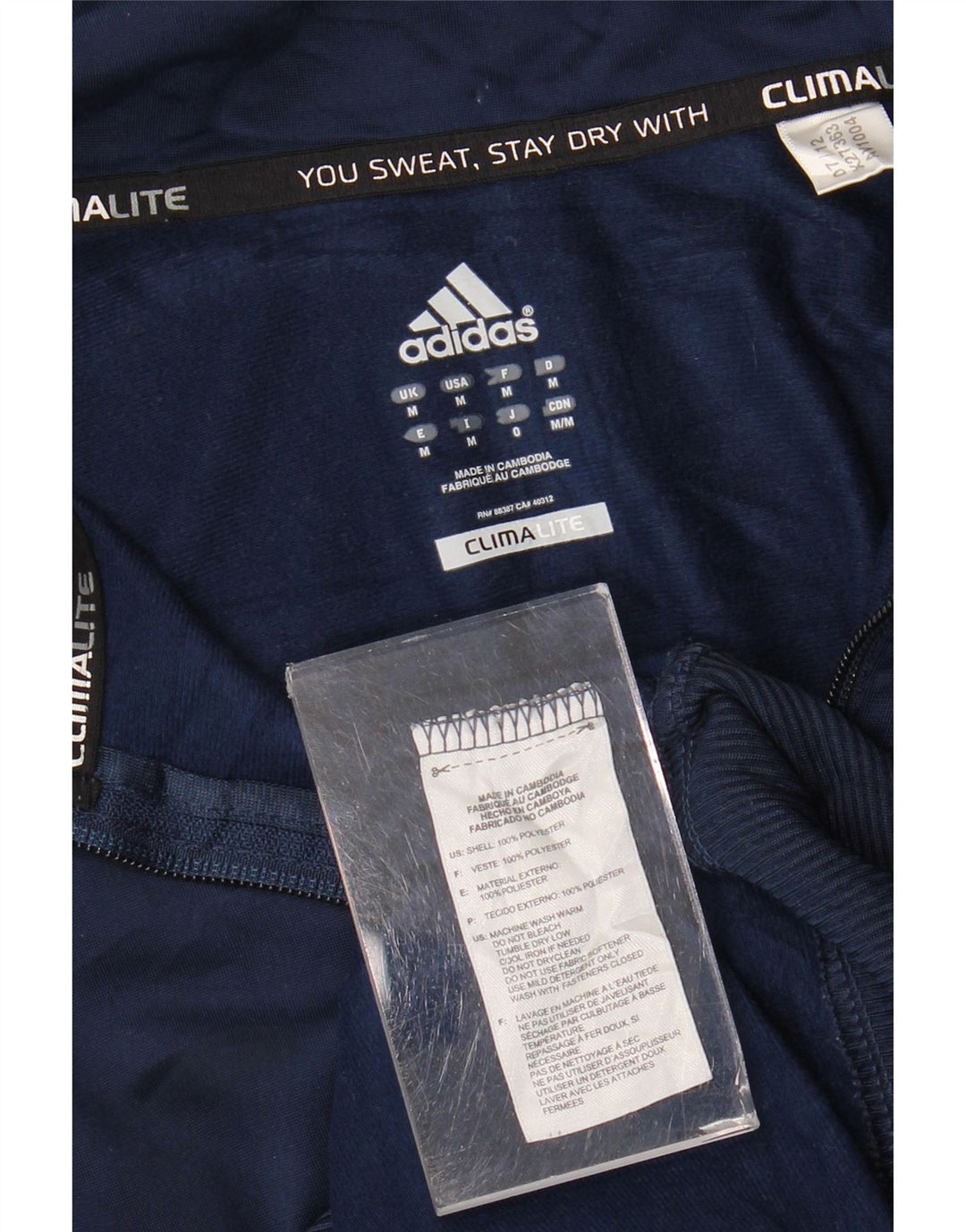 Adidas Mens Climalite Chándal Top Chaqueta Mediano Azul Marino Poliéster