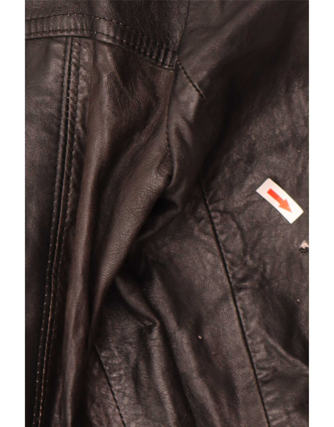 Vintage mujer 3 botones cuero Blazer chaqueta IT 44 medio negro