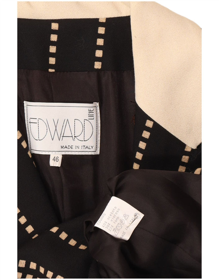 Edward Chaqueta larga para mujer con 3 botones, IT 46, grande, color negro a rayas