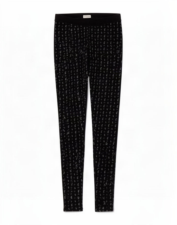 Jack Wills Leggings con patrón abstracto para mujer, talla 8, color negro