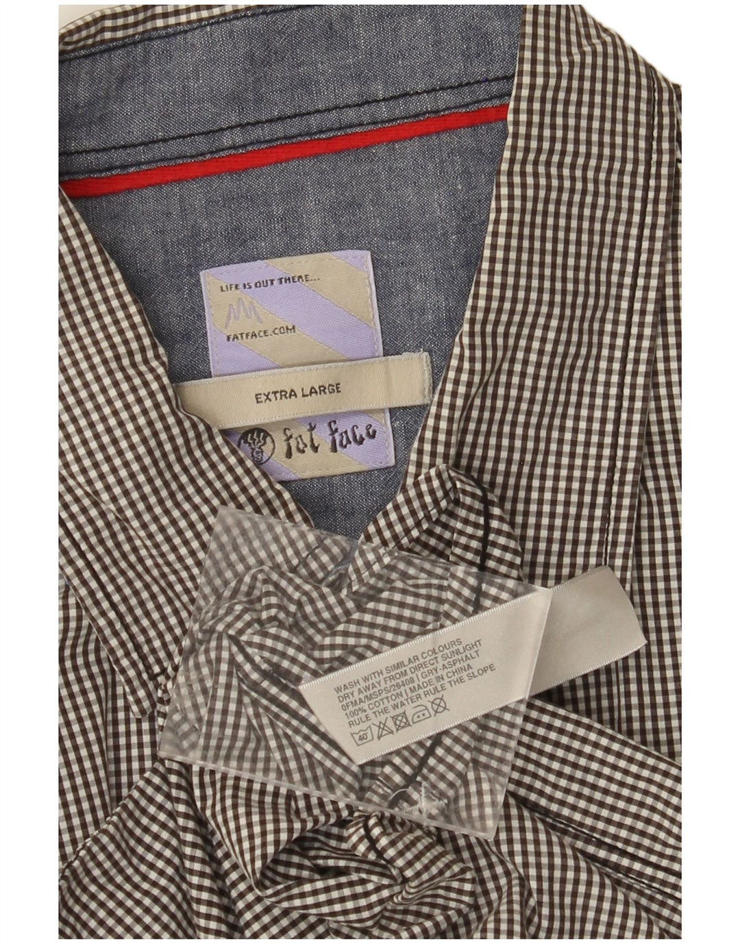 FAT FACE Mens Shirt XL Grey Gingham Cotton