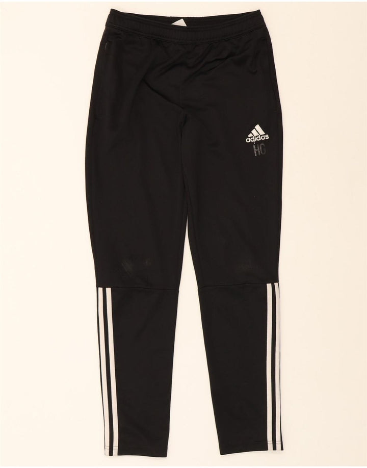 ADIDAS Boys Climalite Tracksuit Trousers 13-14 Years Black Polyester Vintage Adidas and Second-Hand Adidas from Messina Hembry 