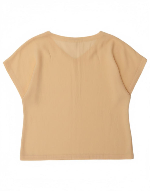 MAX MARA Camiseta para mujer Top UK 44 Large Beige Silk