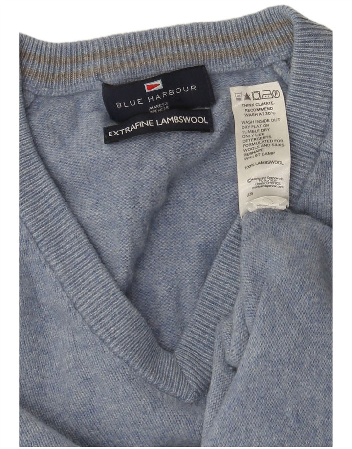 Marks & Spencer Jersey con Cuello en V Azul Harbor para Hombre Azul Medio