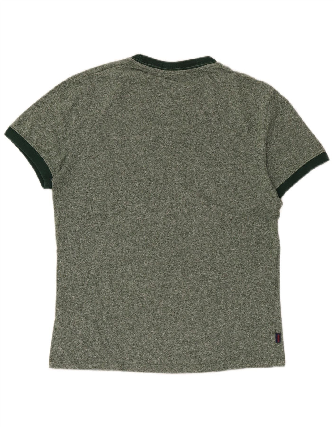 Superdry Hombre Camiseta Top Algodón Moteado Verde Medio