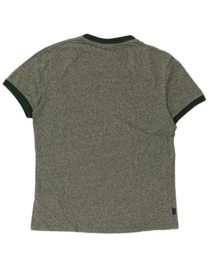 Superdry Hombre Camiseta Top Algodón Moteado Verde Medio