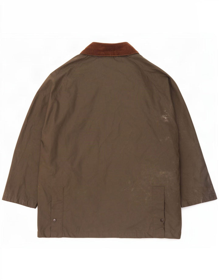 Brugi Chaqueta de algodón encerado para hombre UK 40 Large Caqui Colorblock