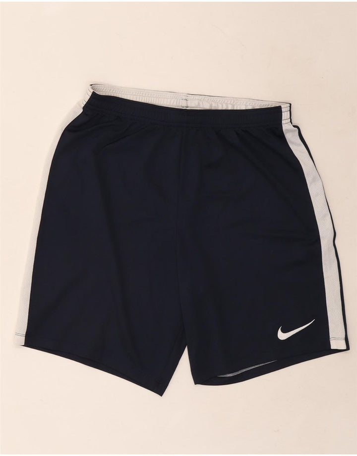 Nike - Pantalones cortos deportivos Dri Fit para hombre, poliéster, color azul marino, talla grande