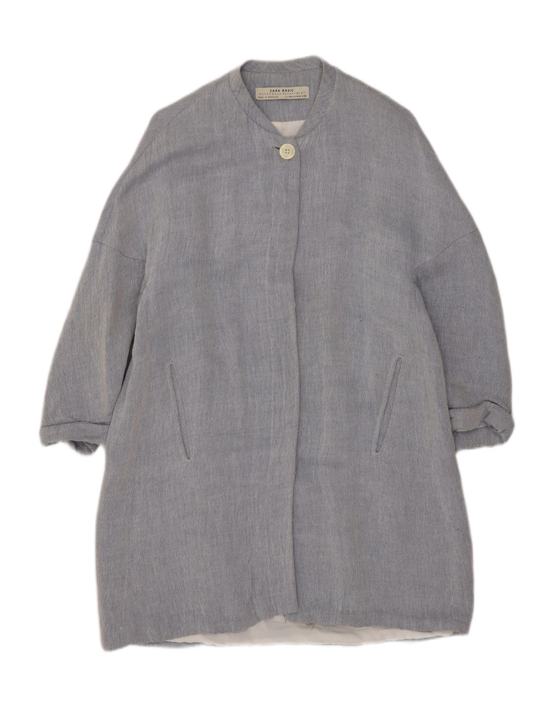 Zara Mujer Abrigo UK 44 Azul Medio