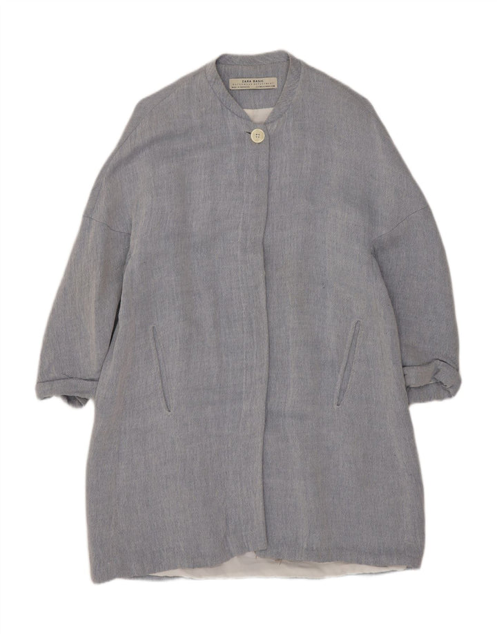 Zara Mujer Abrigo UK 44 Azul Medio