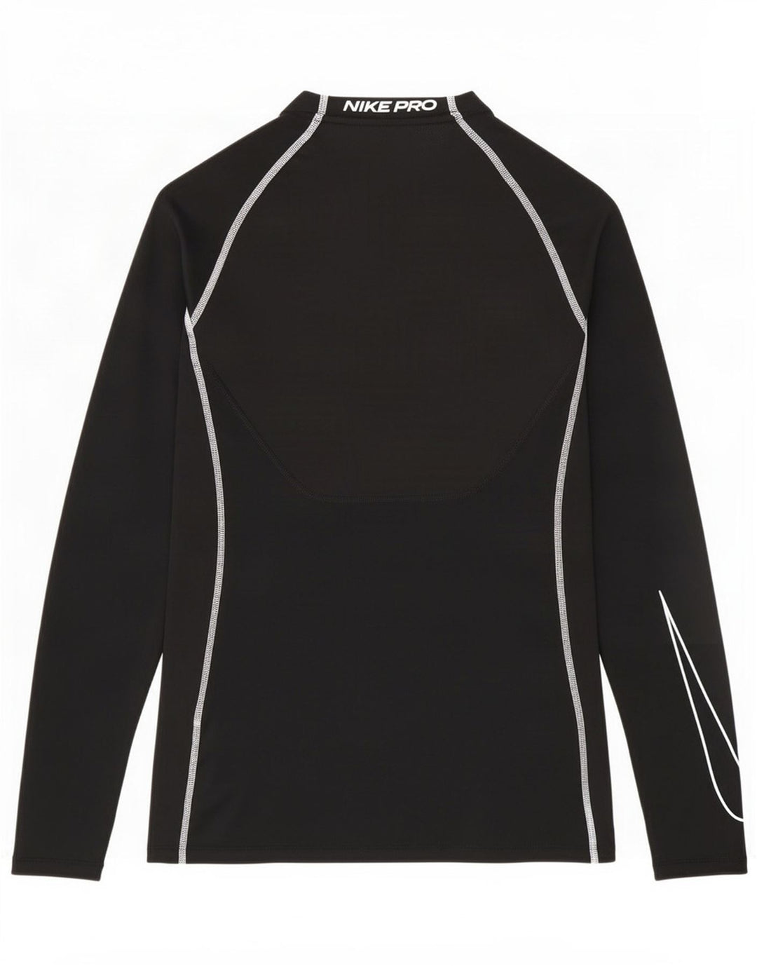 Nike Camiseta ajustada con gráfico de manga larga para hombre, poliéster negro pequeño