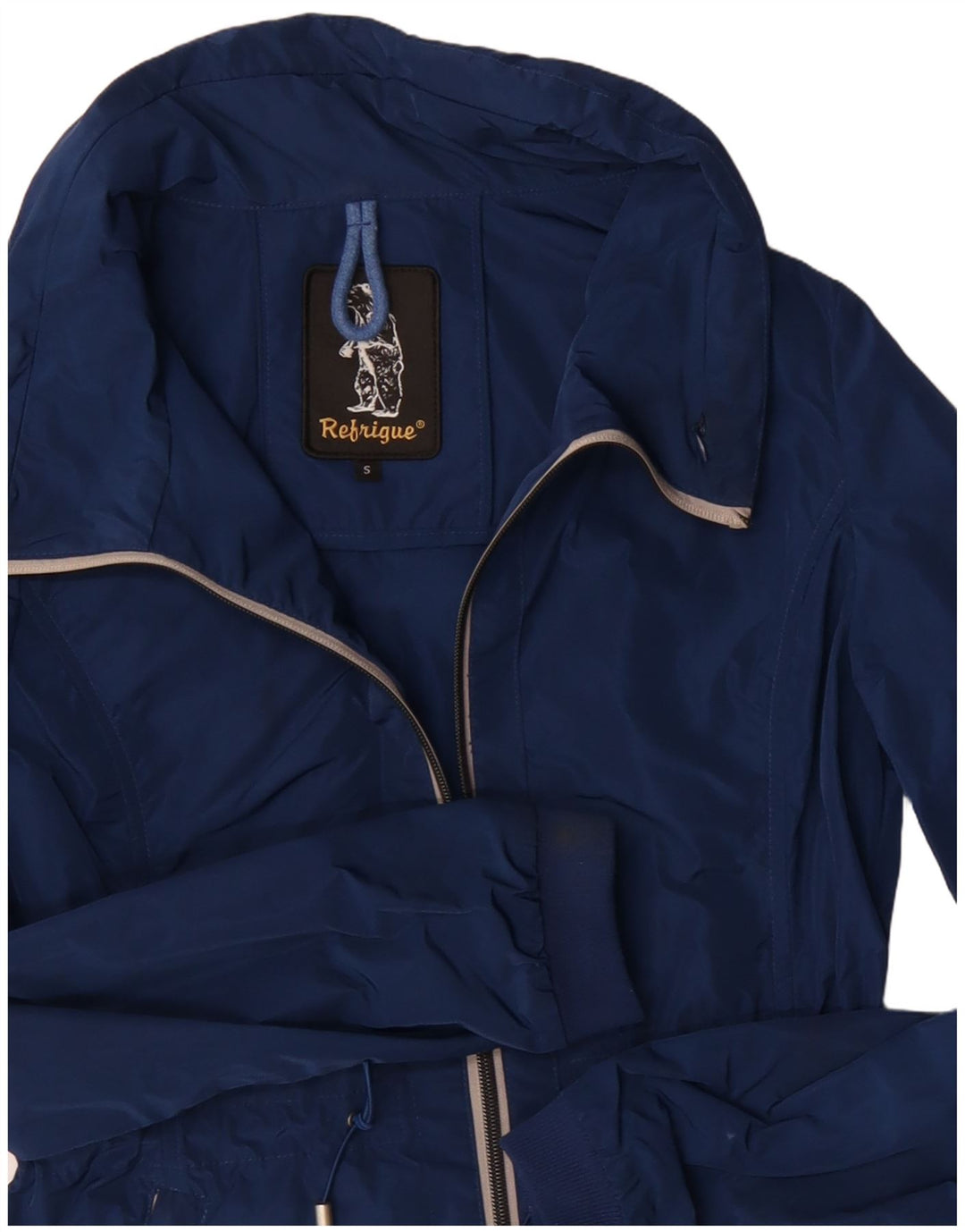 Refrigue Chaqueta cortavientos con cremallera para mujer UK 10 Small Blue