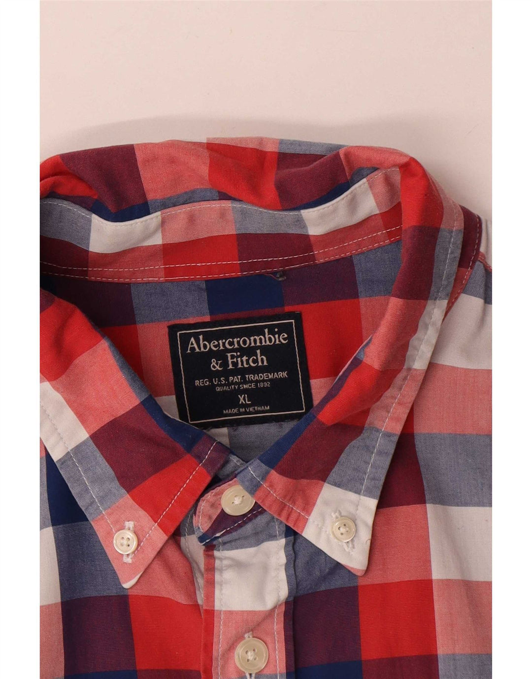 Abercrombie & Fitch Camisa Hombre XL Algodón Vichy Multicolor