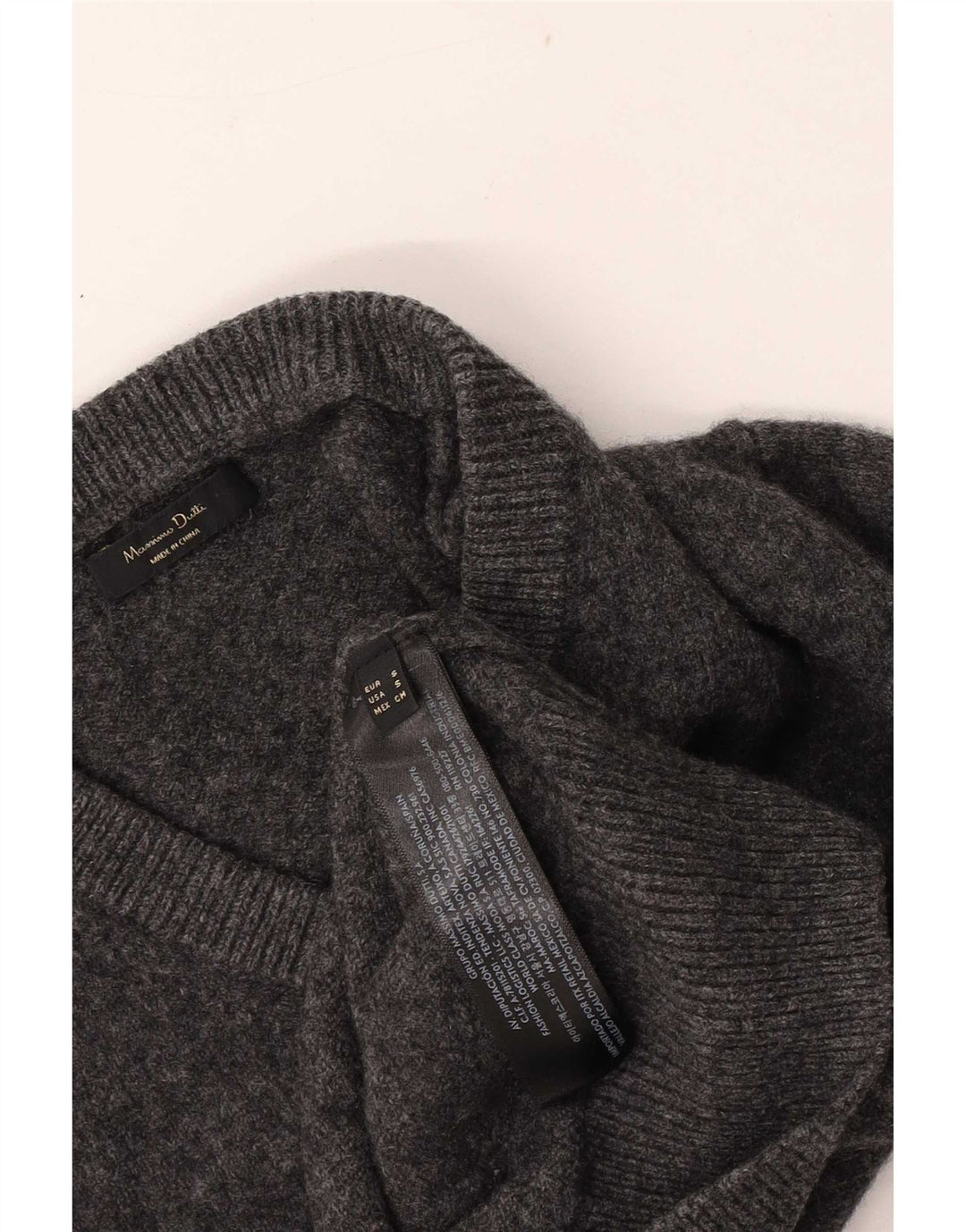 Massimo Dutti Jersey Regular Fit con Cuello en V para Mujer UK 40 Small Gris