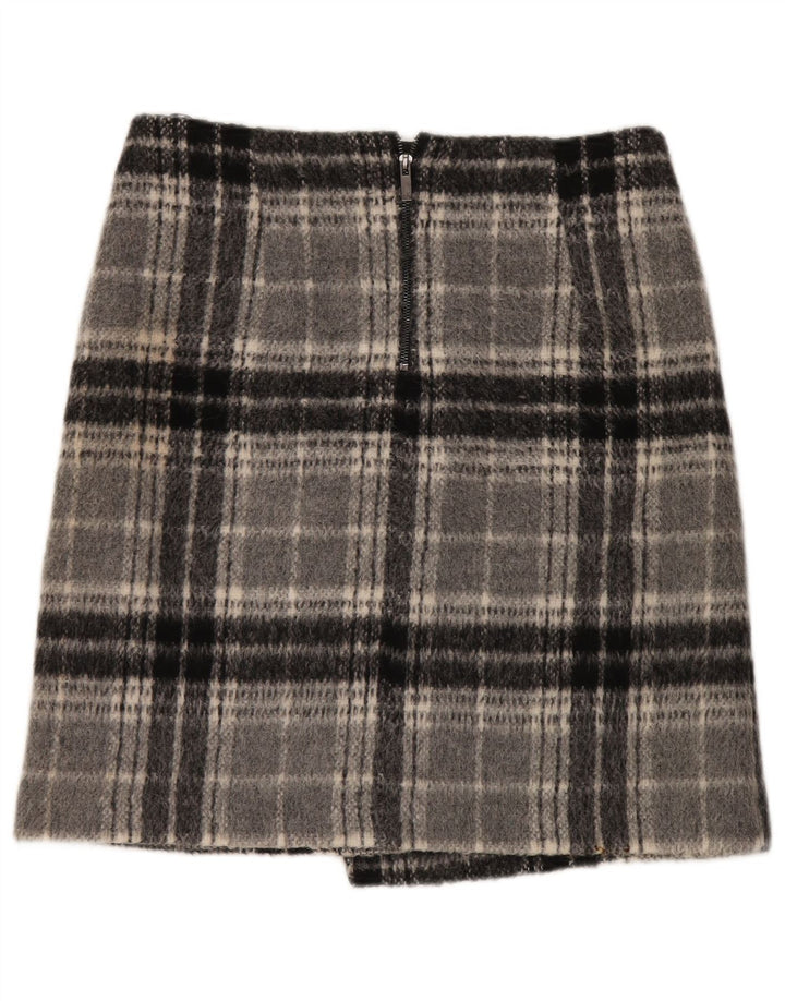 Marks & Spencer Minifalda para mujer Reino Unido 12 Mediano W32 Acrílico a cuadros gris