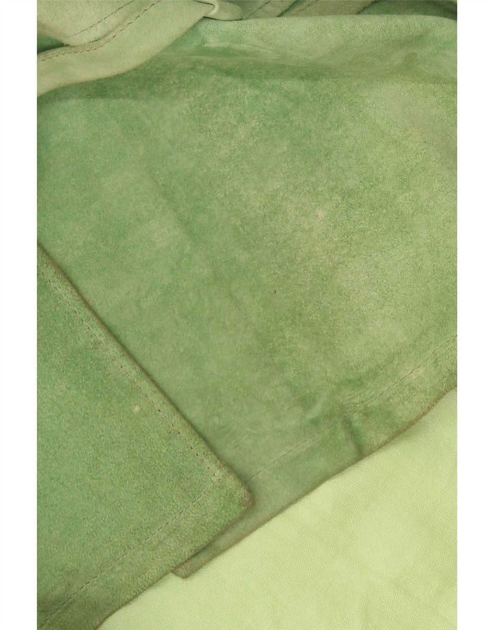 Vintage mujer ante chaqueta Reino Unido 20 2XL verde