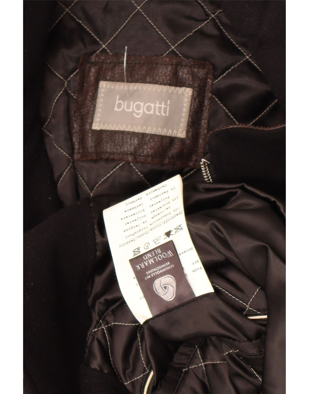 Bugatti Abrigo para hombre UK 44 2XL Lana virgen negra