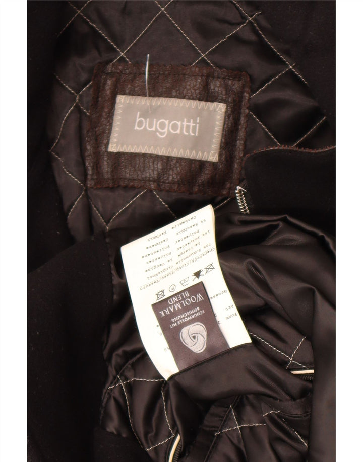 Bugatti Abrigo para hombre UK 44 2XL Lana virgen negra